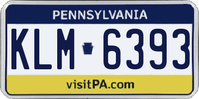 PA license plate KLM6393