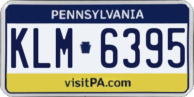 PA license plate KLM6395