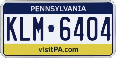 PA license plate KLM6404