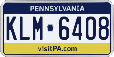 PA license plate KLM6408
