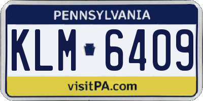 PA license plate KLM6409