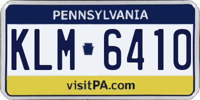 PA license plate KLM6410
