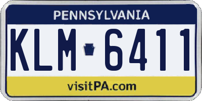 PA license plate KLM6411