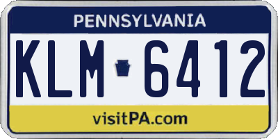 PA license plate KLM6412