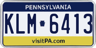 PA license plate KLM6413