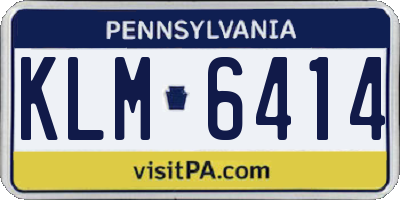 PA license plate KLM6414