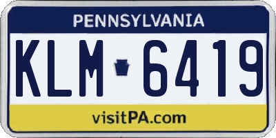 PA license plate KLM6419