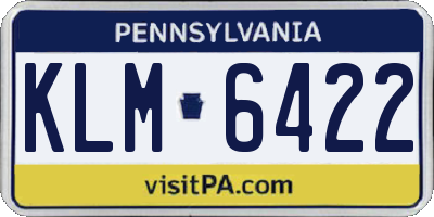 PA license plate KLM6422