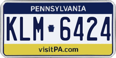 PA license plate KLM6424