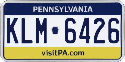 PA license plate KLM6426