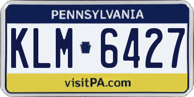 PA license plate KLM6427