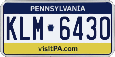 PA license plate KLM6430