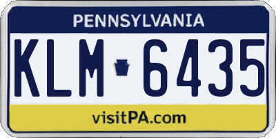 PA license plate KLM6435