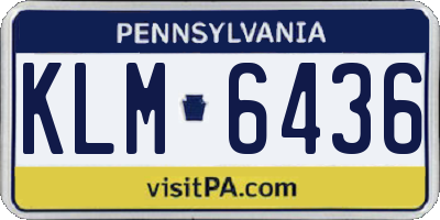 PA license plate KLM6436