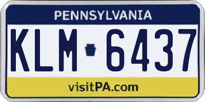 PA license plate KLM6437