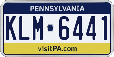 PA license plate KLM6441