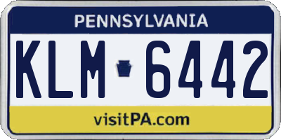 PA license plate KLM6442