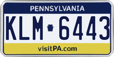 PA license plate KLM6443
