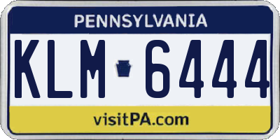 PA license plate KLM6444