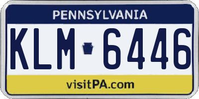 PA license plate KLM6446