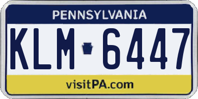 PA license plate KLM6447