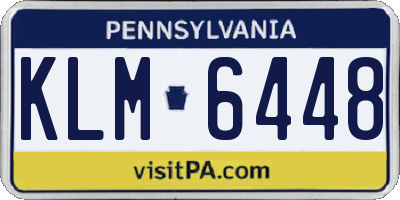 PA license plate KLM6448