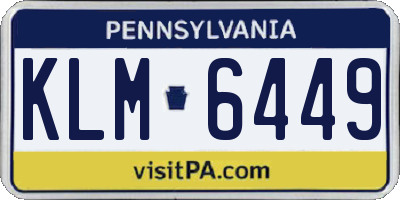 PA license plate KLM6449