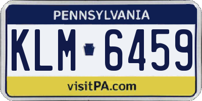 PA license plate KLM6459