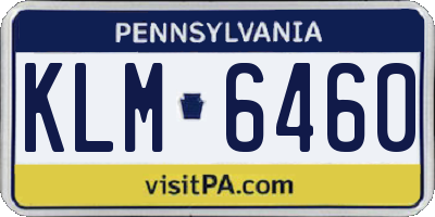 PA license plate KLM6460
