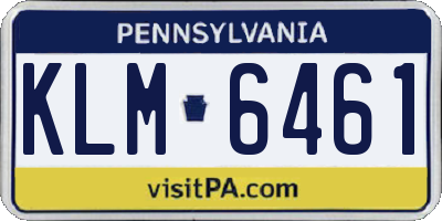 PA license plate KLM6461