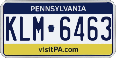 PA license plate KLM6463