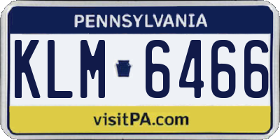 PA license plate KLM6466
