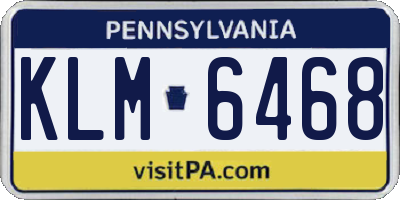 PA license plate KLM6468
