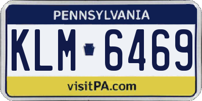 PA license plate KLM6469