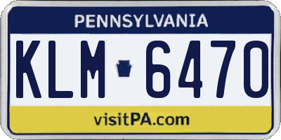 PA license plate KLM6470