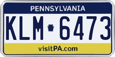 PA license plate KLM6473