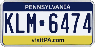 PA license plate KLM6474