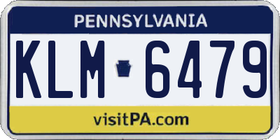 PA license plate KLM6479