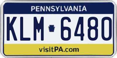 PA license plate KLM6480