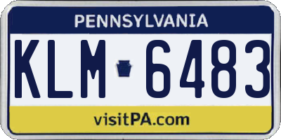 PA license plate KLM6483