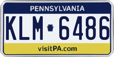 PA license plate KLM6486