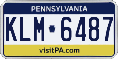 PA license plate KLM6487