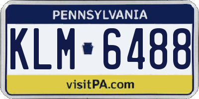 PA license plate KLM6488