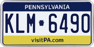 PA license plate KLM6490