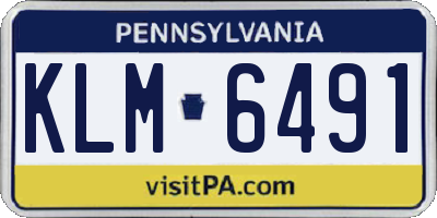 PA license plate KLM6491