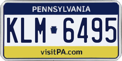 PA license plate KLM6495