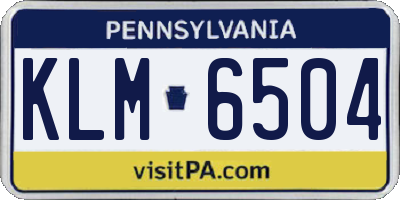 PA license plate KLM6504