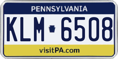 PA license plate KLM6508