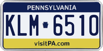 PA license plate KLM6510