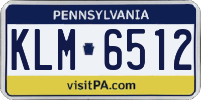 PA license plate KLM6512